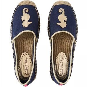 Lilly Pulitzer Seahorse Lia Espadrille Navy Canvas